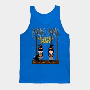 halloween party background cute kid icons Tank Top